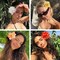 4PCS 3.5 Inches Hawaiian Flower Hair Clips for Women (White, Orange, Red, Yellow)